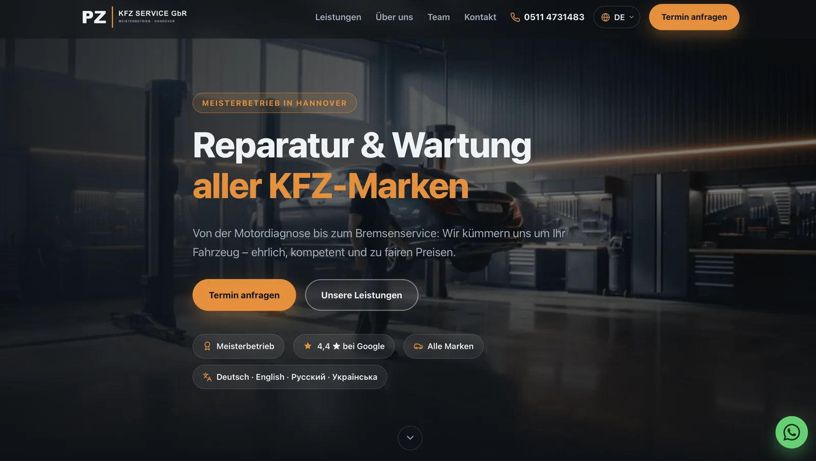 Neue Website von JF Just Future: moderner, dunkler Auftritt mit klarer Terminanfrage